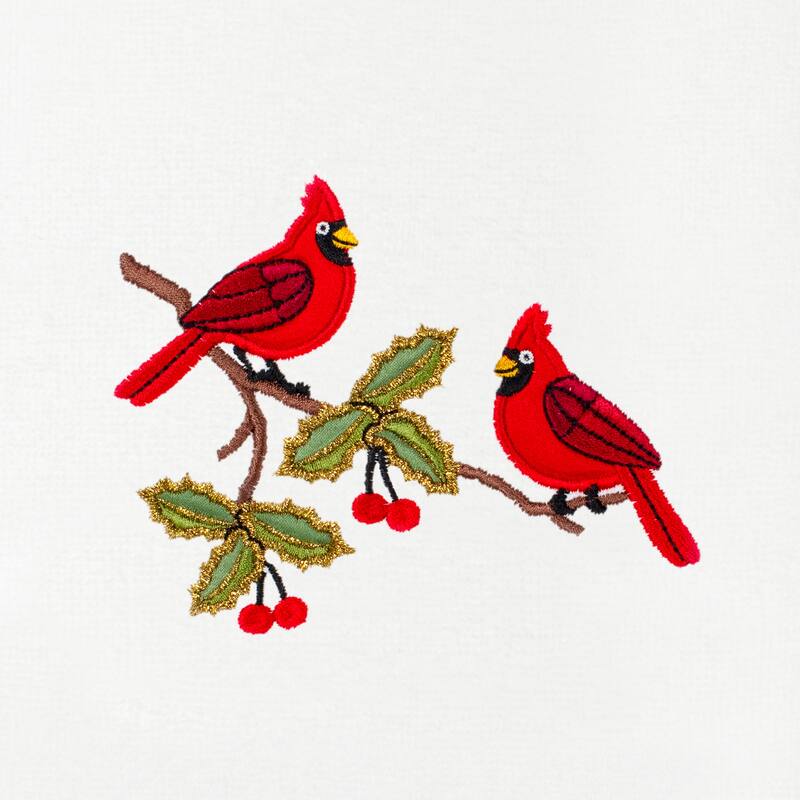 Authentic Hotel and Spa Christmas Red Pair 2PC Hand Towel Set