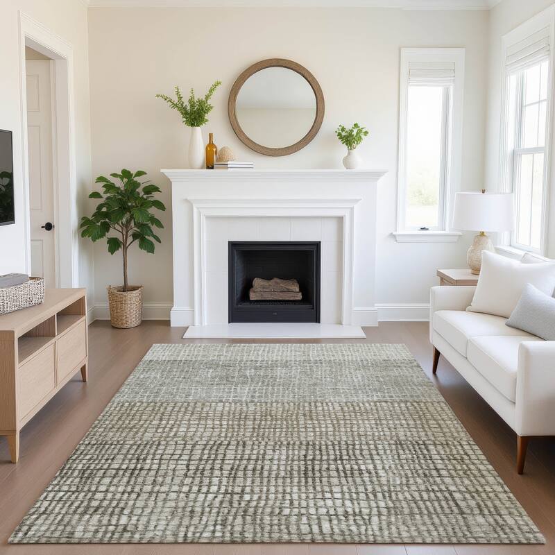 Premium Washable Super Soft Modern Ombre Mayfield Rug - 10' x 14' - Taupe