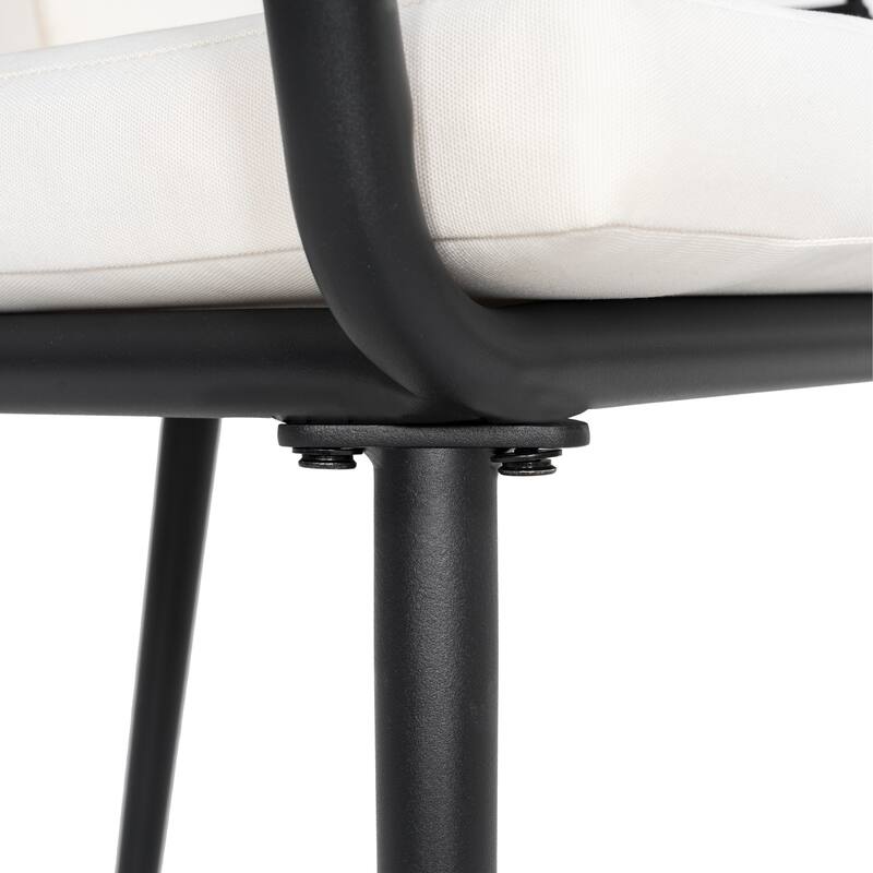 Outdoor Patio Woven Rope Aluminum Chairs with 1.97" Thick Cushions, Beige