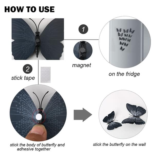 Shop 12pcs 3d Butterfly Wall Stickers Fresco Stickers For Room
