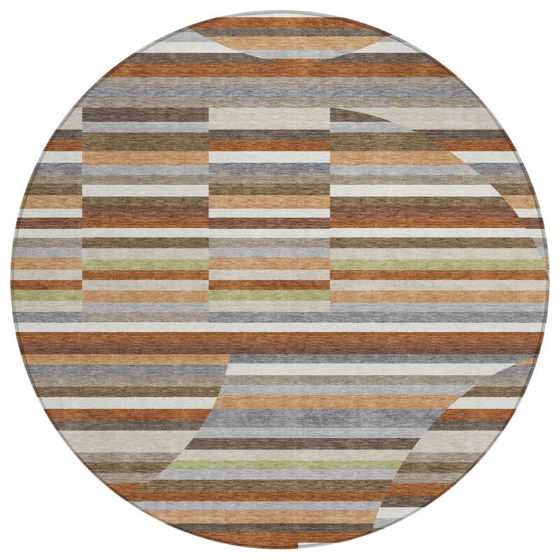 Machine Washable Indoor/ Outdoor Modern Cokedale Chantille Rug