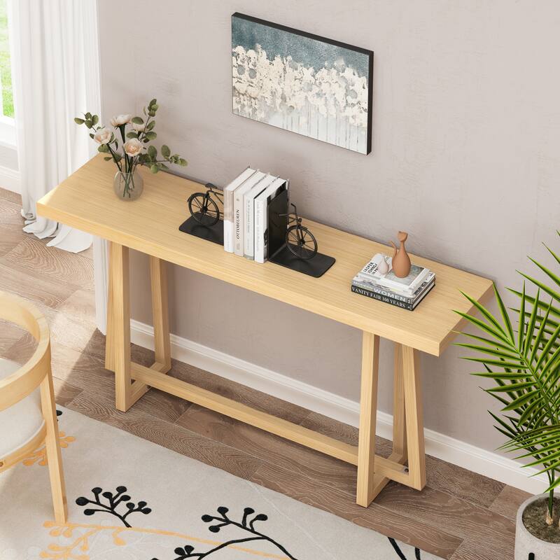 Anmytek Light Wood Console Table A Frame Legs Minimalist Entryway Dining Outdoor Patio Table