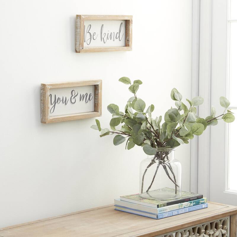 Wood Sign Wall Decor - Set of 2 Dark Brown - Roche River Decor