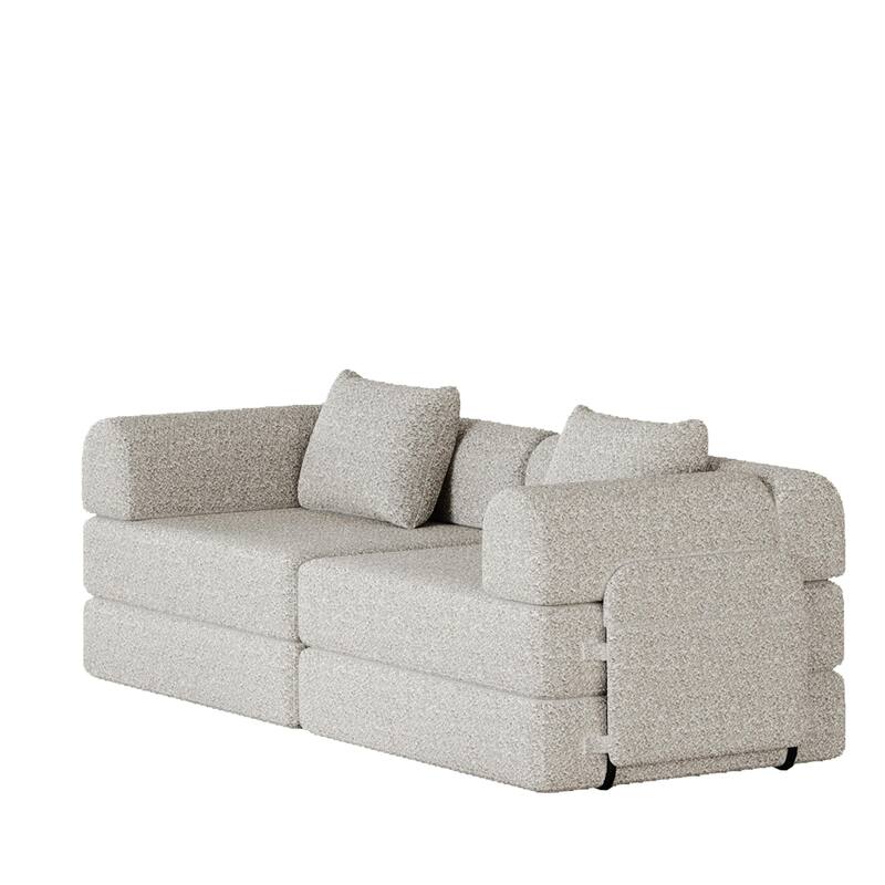 Floor Standing Chenille Sleeper Sofa Bed Folding Loveseat Couch