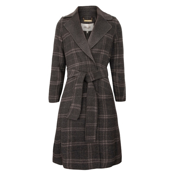 DVF Diane Von Furstenberg Womens Gray Plaid Double Face. Opens flyout.