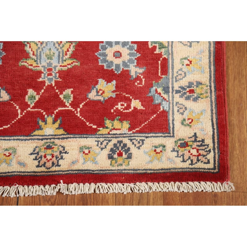 Red Floral Kazak Oriental Accent Rug Hand-Knotted Wool Carpet - 2'0" x 3'0"