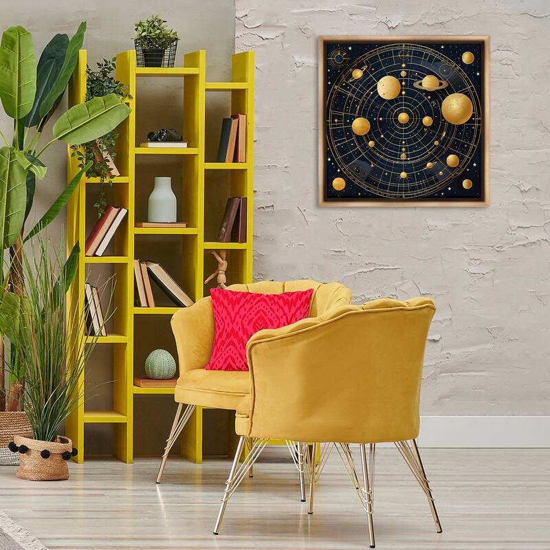 Stupell Astral Planets in Solar System Framed Floater Canvas Wall Art Design By Tabz Jones