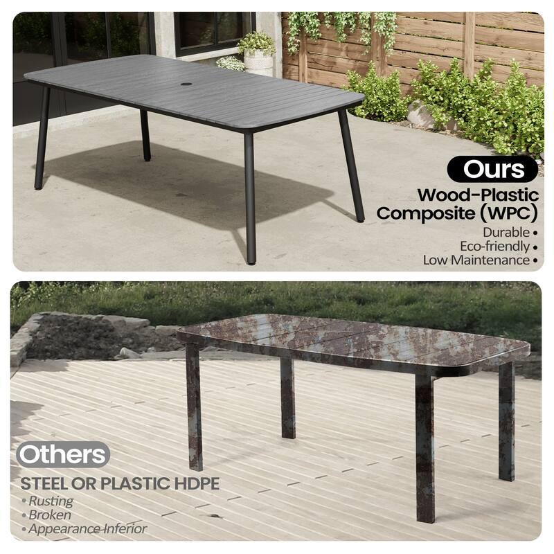 Outdoor 7/9-Piece Patio Dining Set Aluminum Dining Table and Folding Chairs