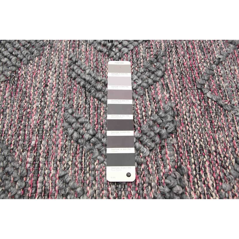 ECARPETGALLERY Braid weave Sienna Pink Wool Rug - 5'11 x 9'0