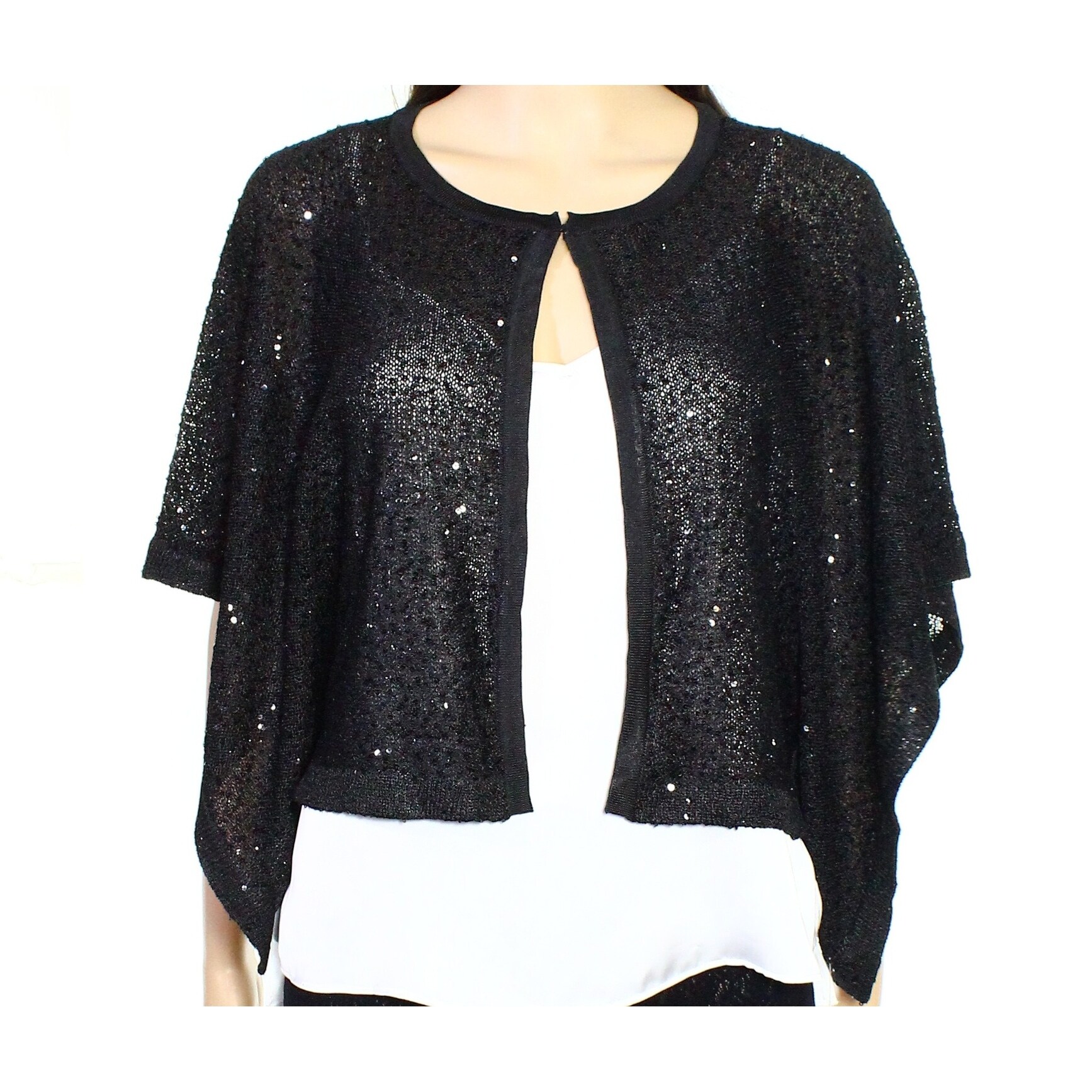 black sequin cardigan sweater
