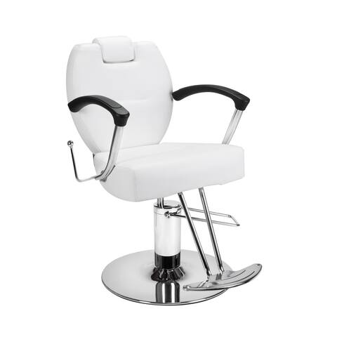 Beauty Salon All Purpose Styling Chair HERMAN WHITE Salon Furniture Barbershop - 18" (W) x 34" (L) x 41" (H)