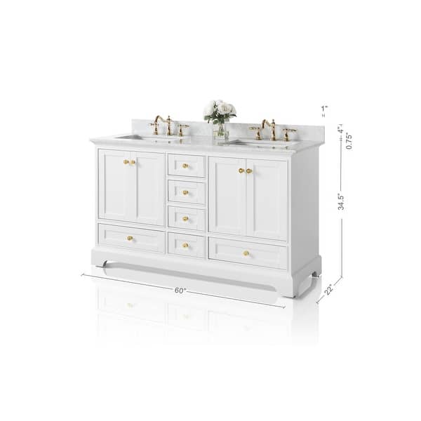 dimension image slide 23 of 25, Ancerre Designs Audrey Bathroom Vanity Set