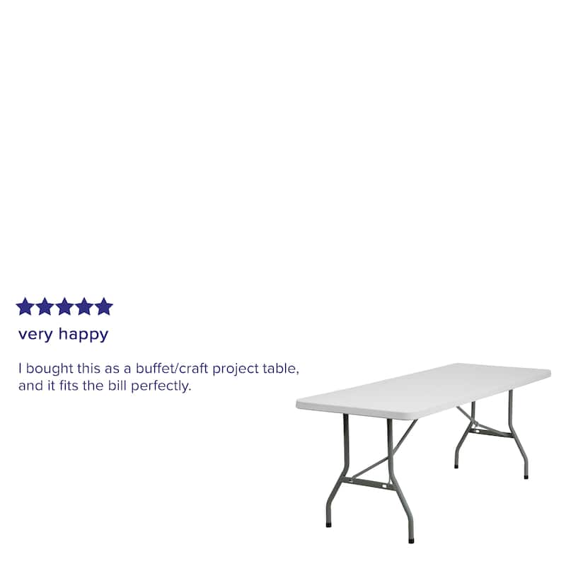 30"W x 72"L Granite White Plastic Event and Party Folding Table
