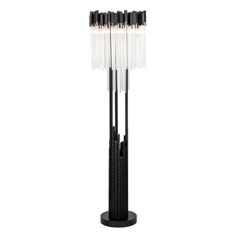 Varaluz Matrix 6-Light Floor Lamp - Matte Black/French Gold