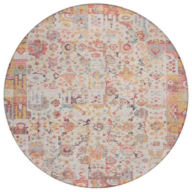 HomeRoots Patchwork Traditional Rectangle Outdoor Rug
