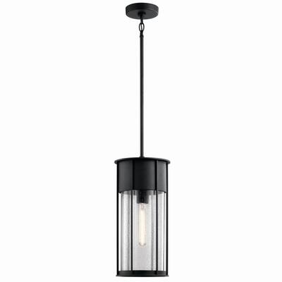 Kichler Camillo 18 Inch 1 Light Hanging Pendant with Clear Seeded Glass in Black