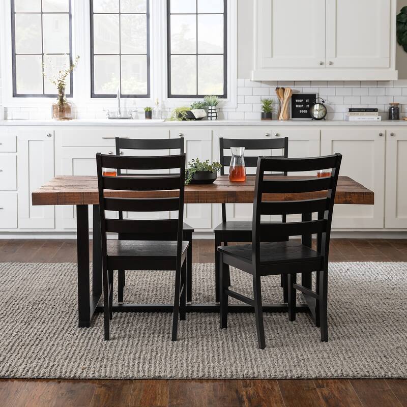 Middlebrook Solid Wood 5-Piece Dining Set with Ladder Back Chairs - Mahogany