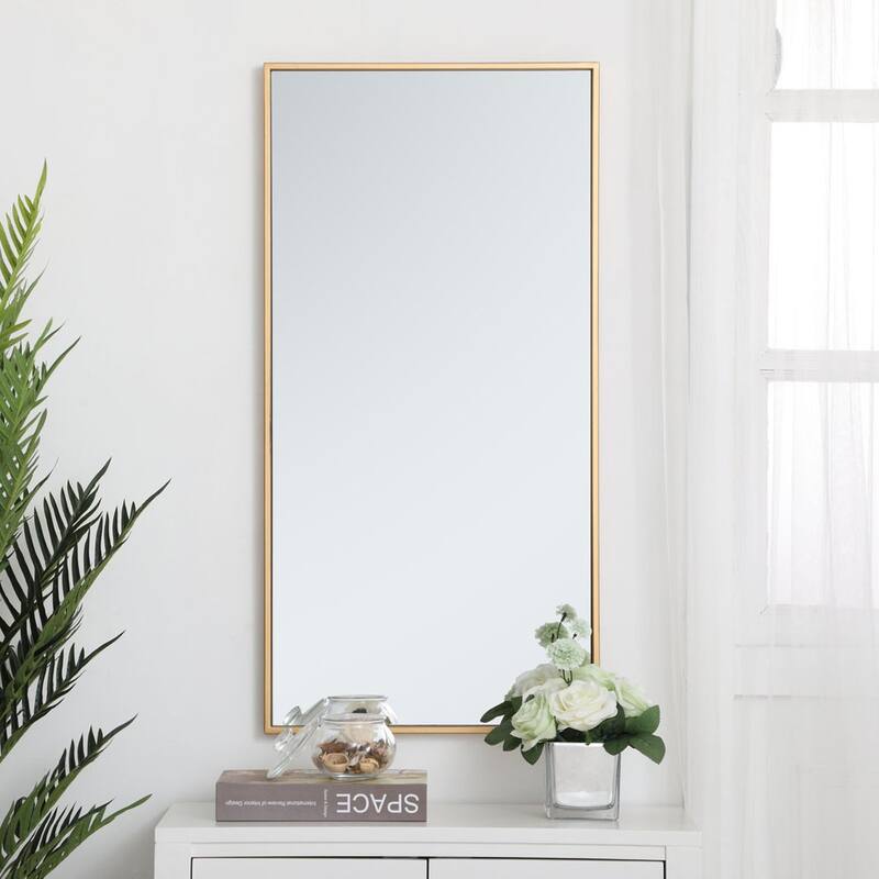 Elegant Lighting Eternity 18" x 36" Rectangular Beveled Metal Framed