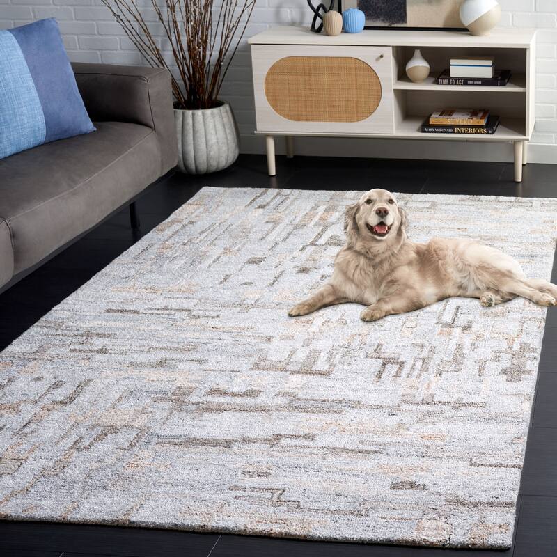 SAFAVIEH Handmade Abstract Brookie Contemporary Rug - 8' x 10' - Grey/Brown