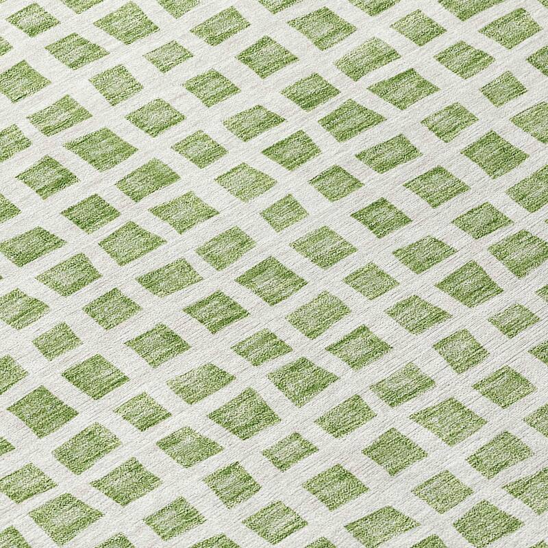 Machine Washable Indoor/ Outdoor Chantille Squares Rug