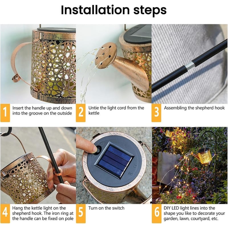 Solar Lights Outdoor Decorative, Metal Solar Watering