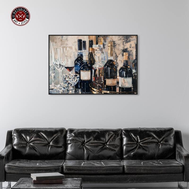 Notoriart Bar Table Classics Framed Bar Cart Art For Men