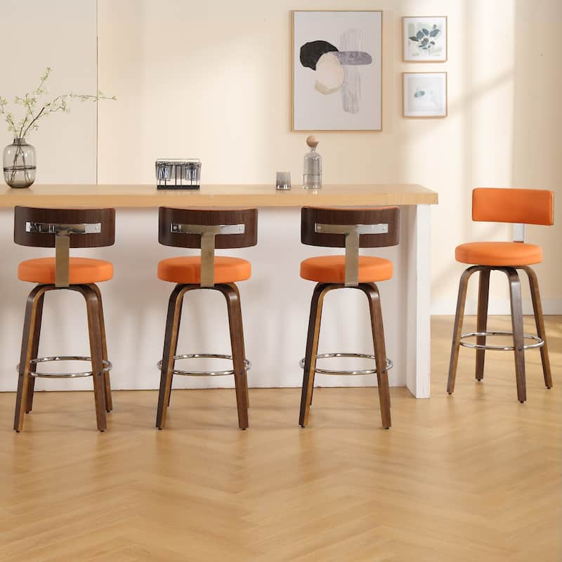 Faux Leather Upholstered Swivel Counter/ Bar Stools Set of 1/2/4