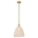 preview thumbnail 1 of 21, Innovations Lighting Downtown Urban - Natural Ballston Dome - 1 Light 12" Stem Hung Mini Pendant Natural Shade/Brushed Brass