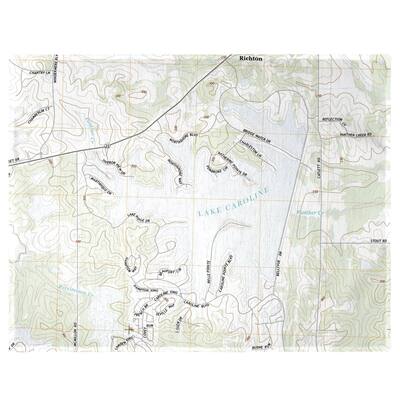 Lake Caroline, MS Nautical Map Place Mat Set of 4