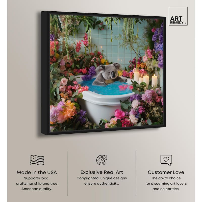 Koala Bath Canvas by Art Remedy