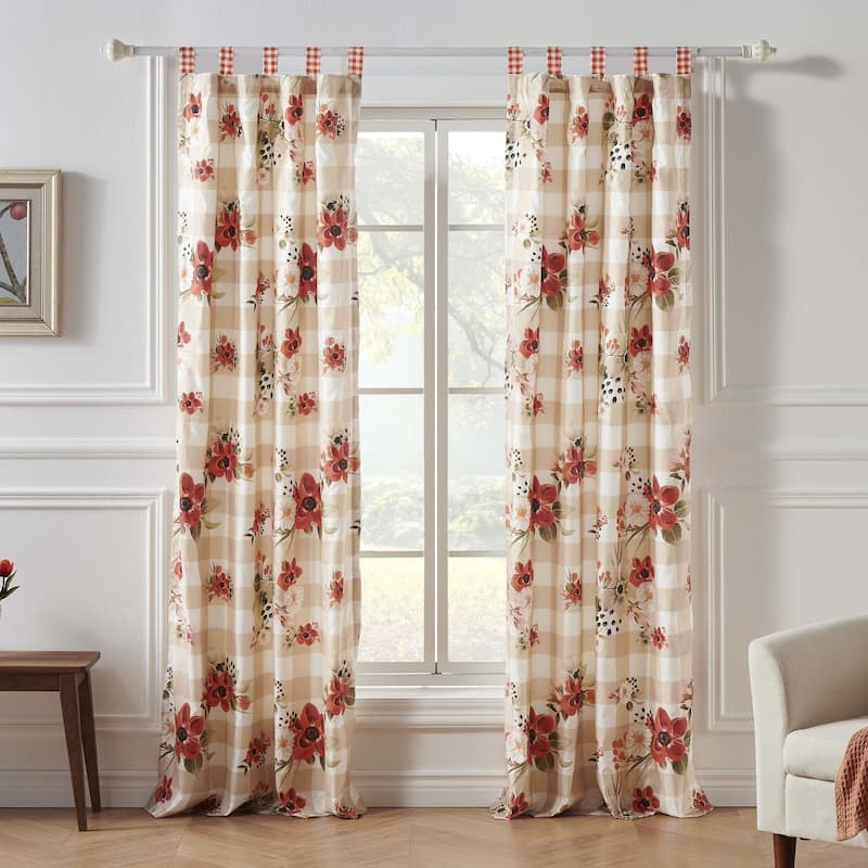 Greenland Home Fashions Wheatly Farmhouse 84-inch Curtain Panels (Set of 2)