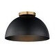 preview thumbnail 1 of 2, Maxim 10029 Thelonious 16" Wide Flush Mount Ceiling Fixture Black / Natural Aged Brass