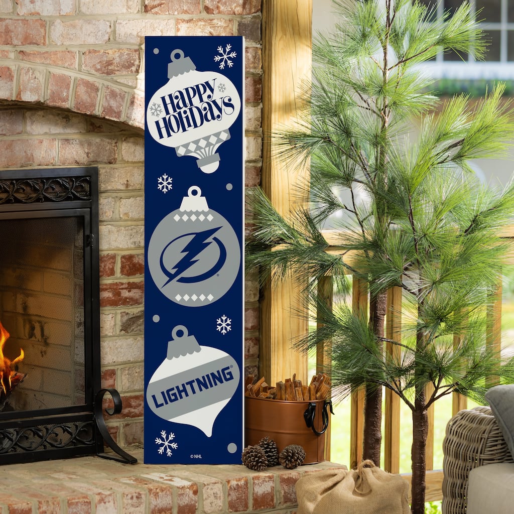 47" Double Sided Seasonal Porch Leaner, Tampa Bay Lightning - 47" x 11.25"
