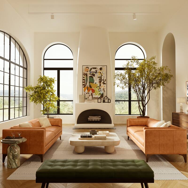 Poly & Bark Luca Bench - Full Grain Genuine Italian Leather