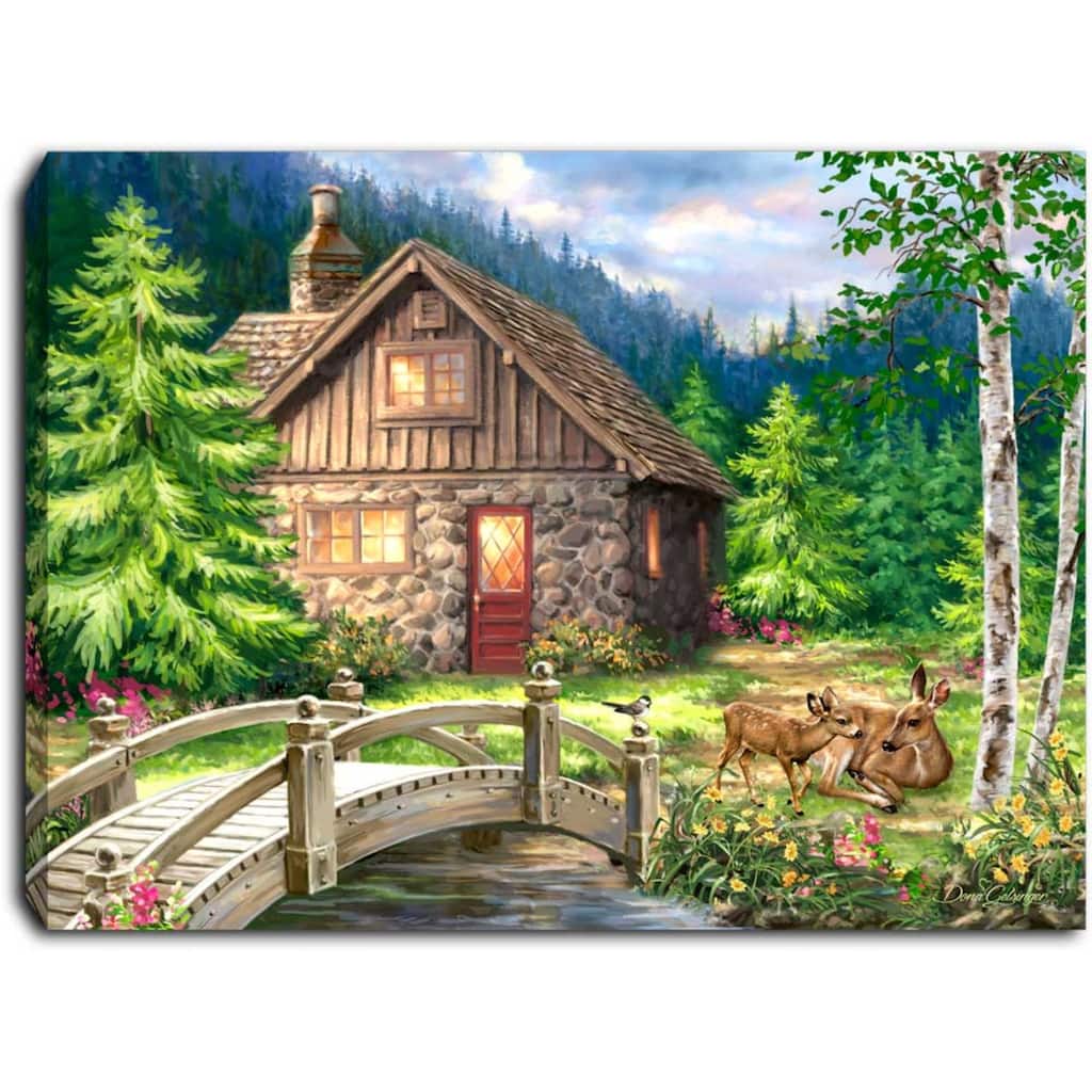 8" Green and Brown The Cottage LED Lighted Tabletop Decor