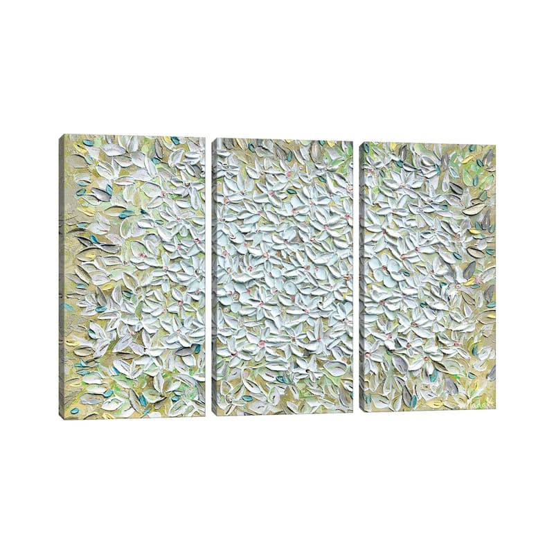 iCanvas "Jasmine - Yellow White" by Nada Khatib 3-Piece Canvas Wall Art Set