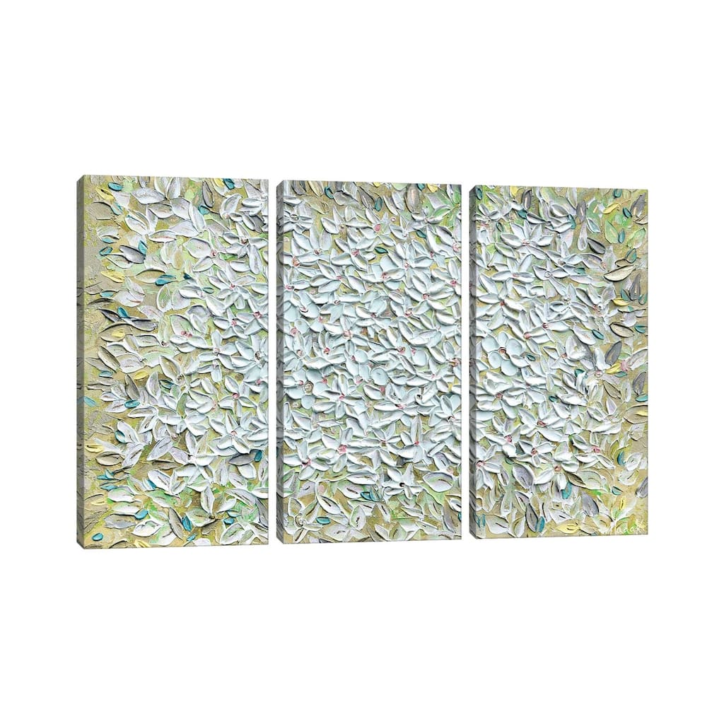 iCanvas "Jasmine - Yellow White" by Nada Khatib 3-Piece Canvas Wall Art Set