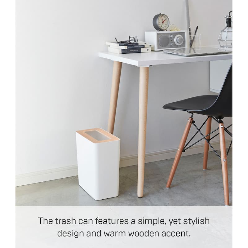 Yamazaki Home Trash Can - Two Styles, Steel & Wood