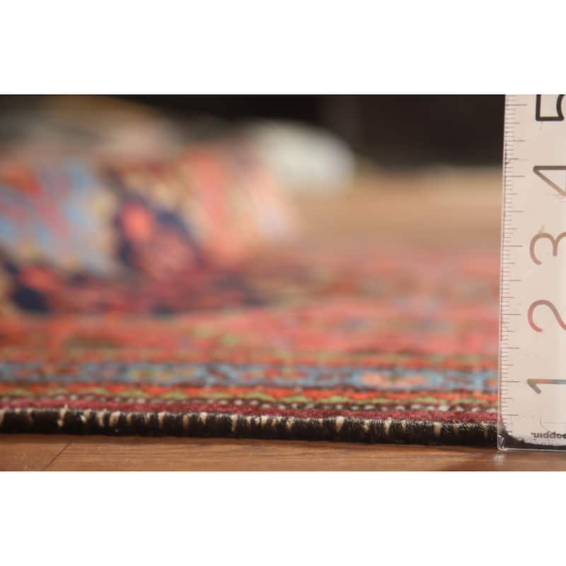 Hand Knotted Oriental 100% Wool Carpet Traditional Geometric Multi-Colored Bakhtiari Runner Rug - 9' 8'' X 3' 5''