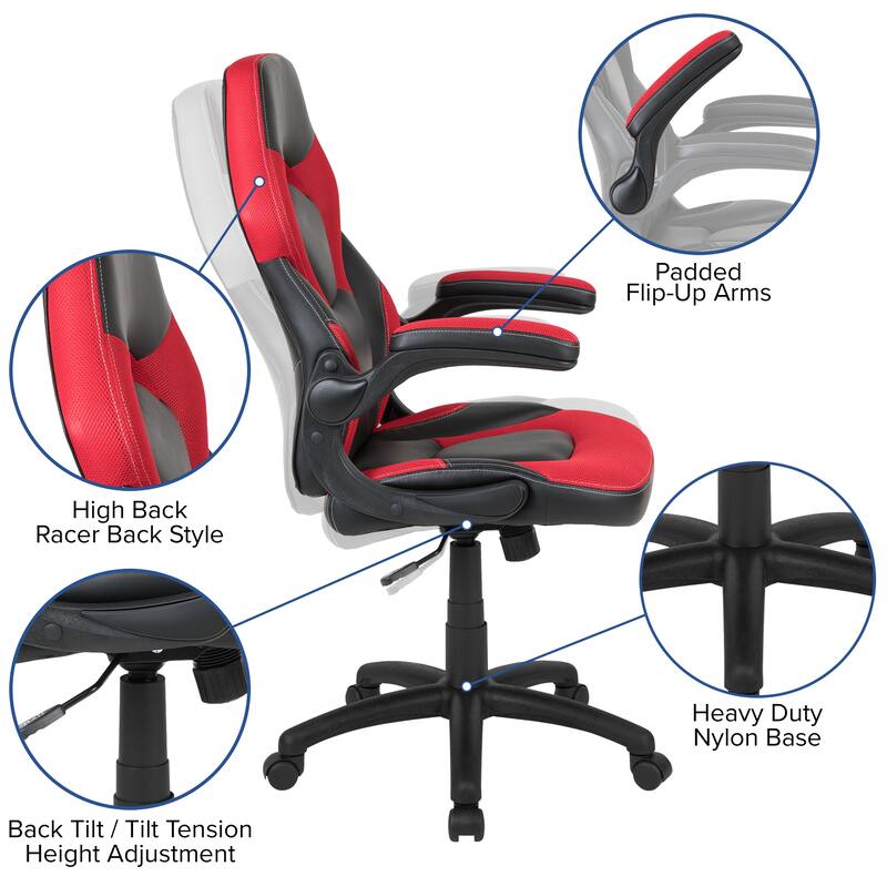 Gaming Desk & Chair Set with Cup Holder, Headphone Hook, and Monitor Stand