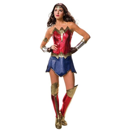 Shop Justice League Wonder Woman Adult Costume Red Overstock 17756782