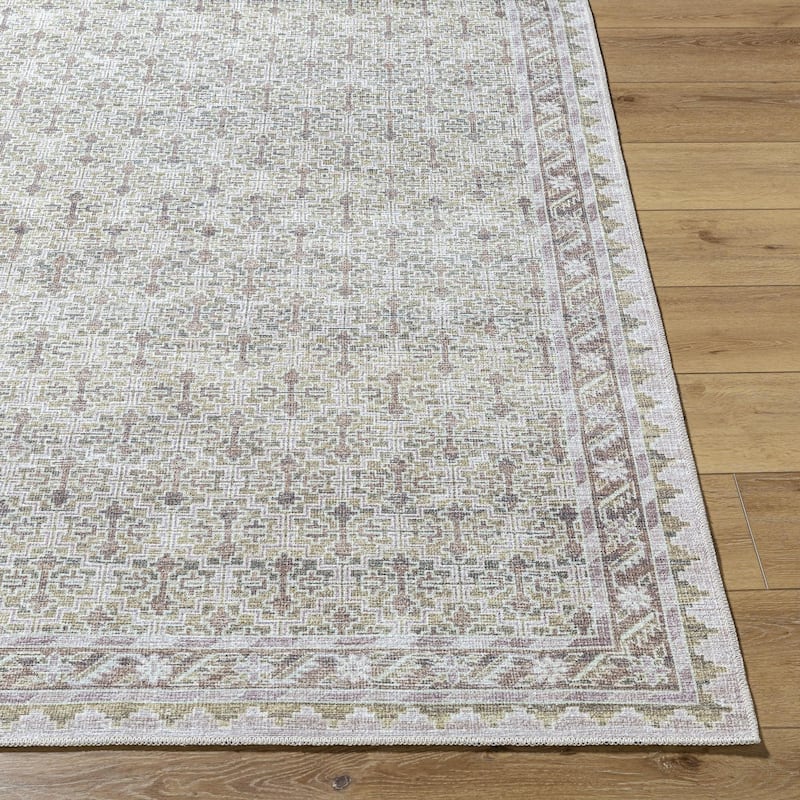 Livabliss Rainier Updated Traditional Medallion Washable Area Rug