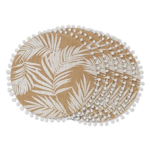 DII Block Print On Natural Round Jute Placemat (Set of 6)
