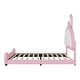 preview thumbnail 6 of 22, Twin Size Upholstered Platform Bed with Rabbit Shaped Headboard in Pink