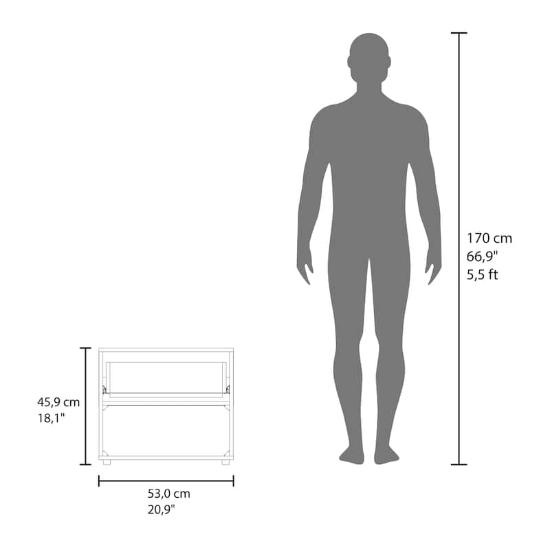 Compact Dark Walnut Nightstand with Drawer and Open Shelf