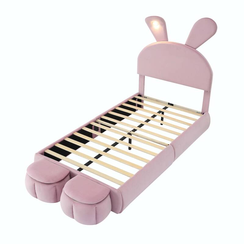 Twin Size Upholstered Platform Bed