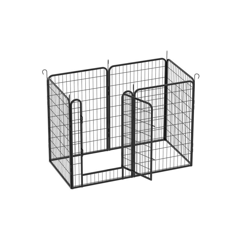 39.37" Dog Fence 6 Panels Heavy Duty Metal Playpen with Door for Outdoor and Indoor