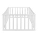 preview thumbnail 7 of 34, Twin Floor Bed Frame, Fun Fence Design with Openable Door, No Slats
