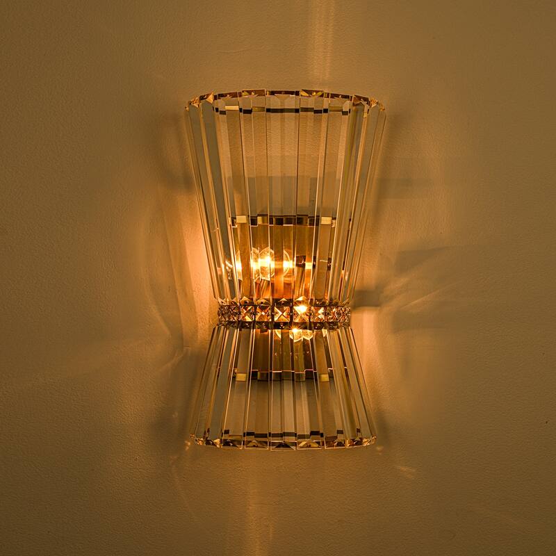 Luxury 2-Light 23.6" Wall Sconce Modern Gold Bathroom Vanity Lights - 23.6-in H x 4.72-in W x 2.4-in D