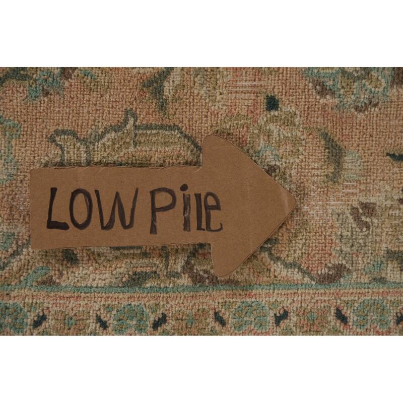 Hand Knotted Oriental 100% Wool Carpet Traditional Floral Peach Kashan Area Rug - 12' 5'' X 9' 5''